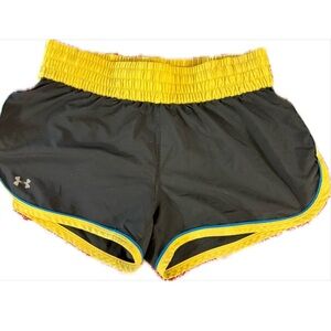 Under Armour Black and Yellow Athletic running Shorts for Peak Performance